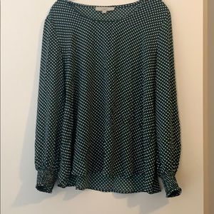 Loft Green Polka-Dot Blouse - Size XL